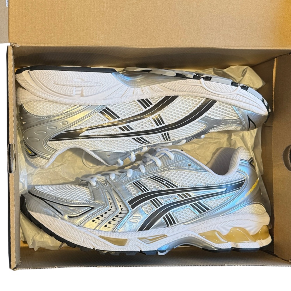 Silver and White Athletic Sneakers
